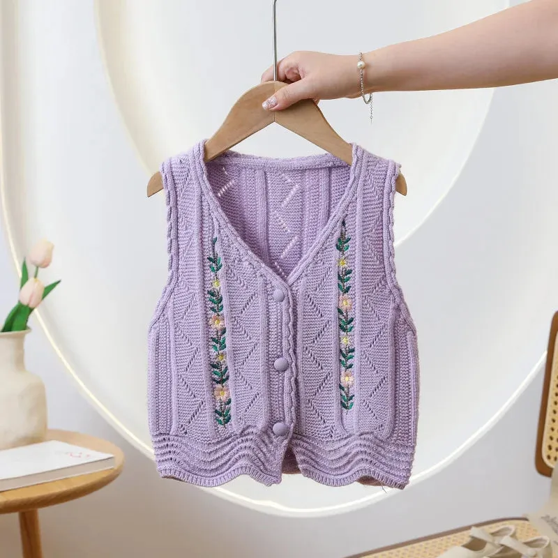 2024 New Unisex Kids' Knit Vest Cardigan with Rustic Fairy Style, Elegant and Casual Elves Design, Cute and Lively Trendy Fashio