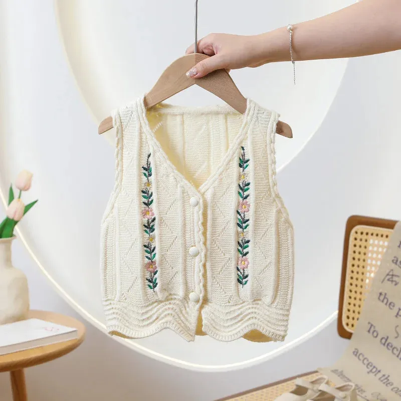 2024 New Unisex Kids' Knit Vest Cardigan with Rustic Fairy Style, Elegant and Casual Elves Design, Cute and Lively Trendy Fashio