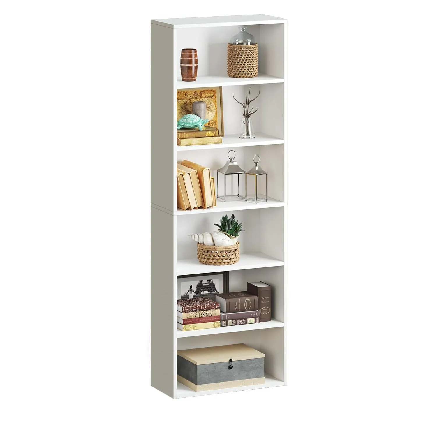 21.9" Width 6 Tiers Modern Minimalist Floor Bookshelf