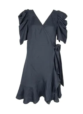 7240006 Ruffles Wrap Linen Dress *Last Piece