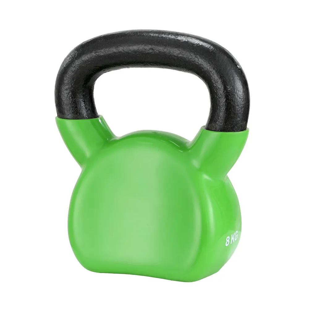 8kg PVC Neoprene Kettlebell Set with Flat Base - Everfit