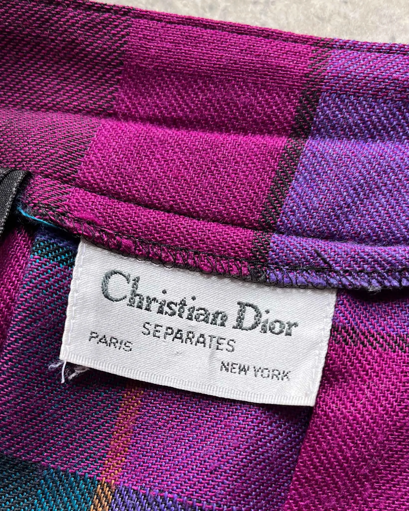 90s Christian Dior Plaid Skirt | M