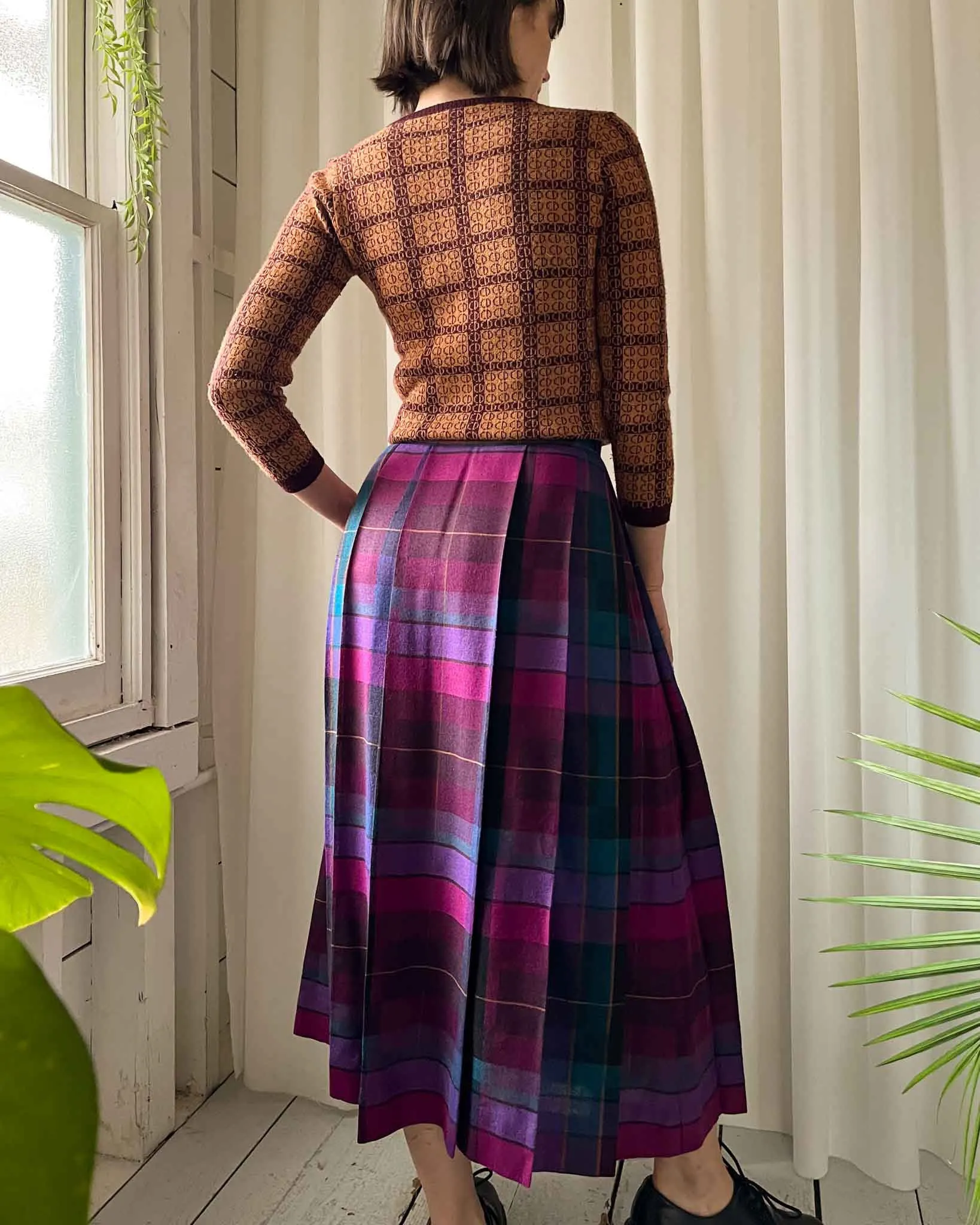 90s Christian Dior Plaid Skirt | M