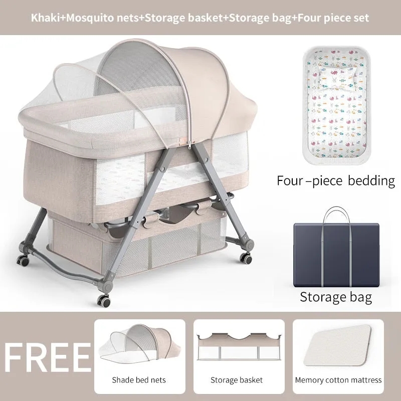 Adjustable Foldable Portable Minimalist Baby Crib