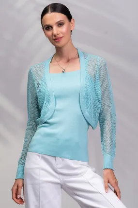 Alison Sheri Cardigan Vest Twin Set Aqua Blue A45219