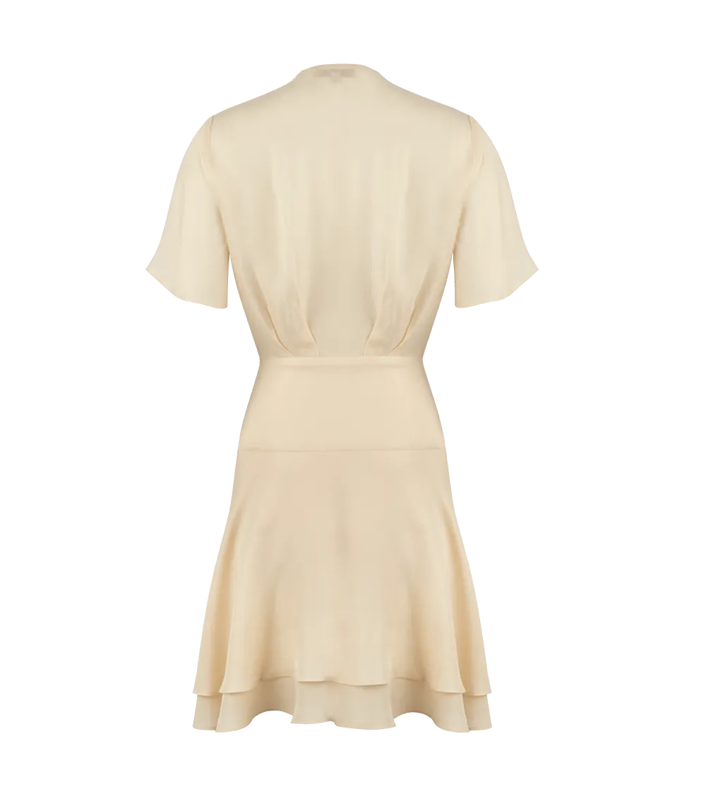 Amanda Short Wrap Dress Cream