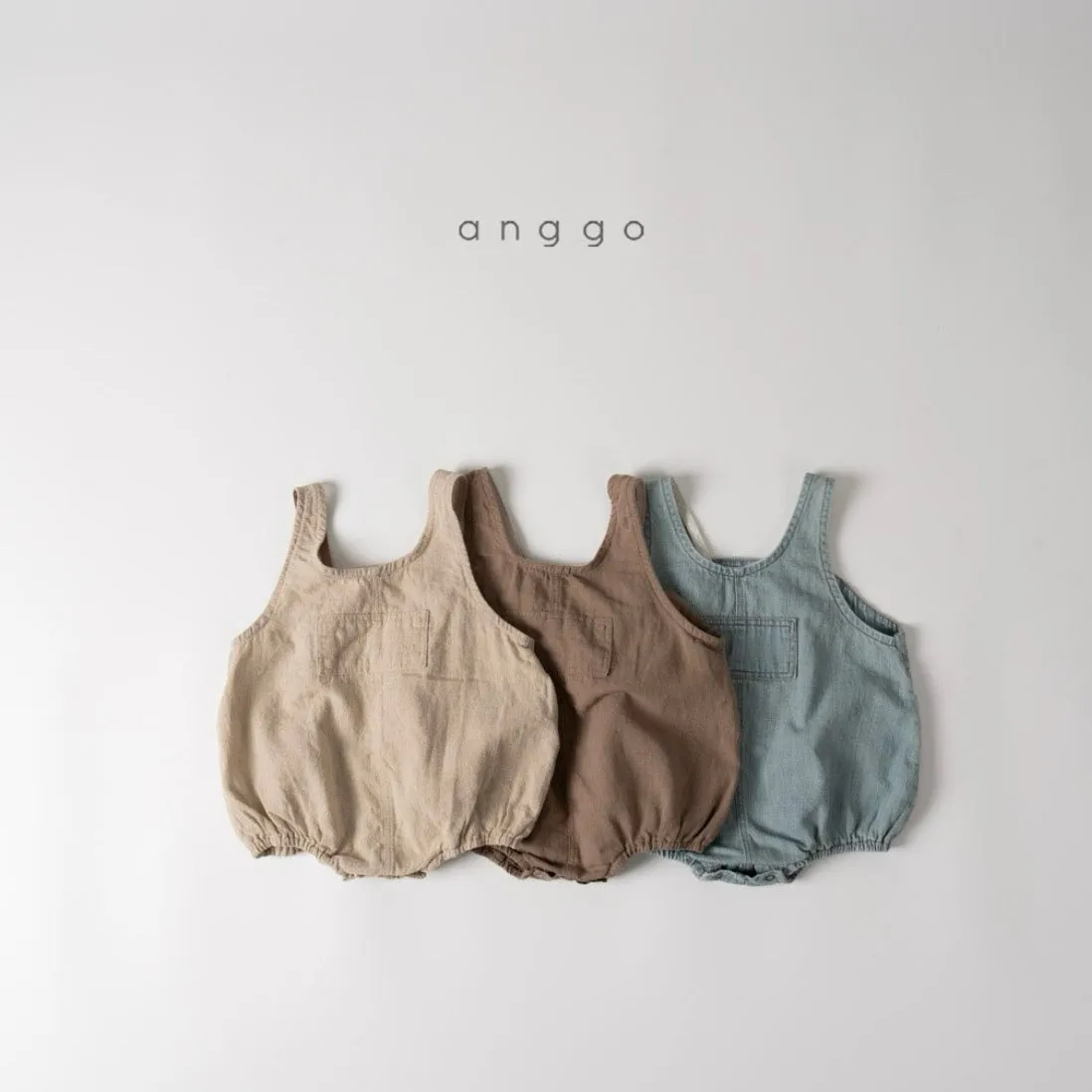 [anggo] brownie overall romper (beige) - SS24