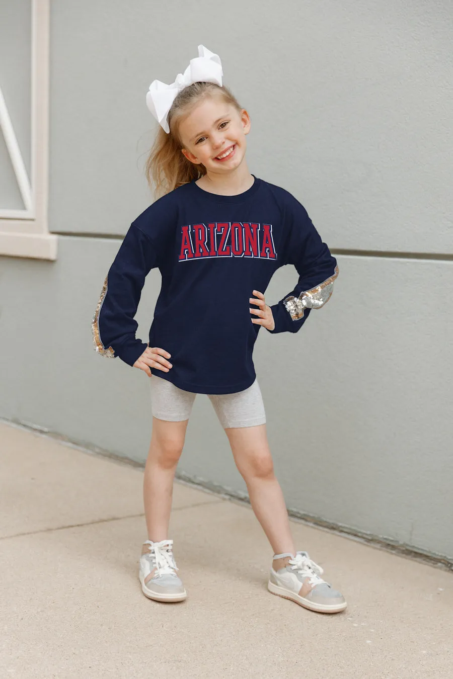 ARIZONA WILDCATS GUESS WHO'S BACK KIDS SEQUIN YOKE PULLOVER