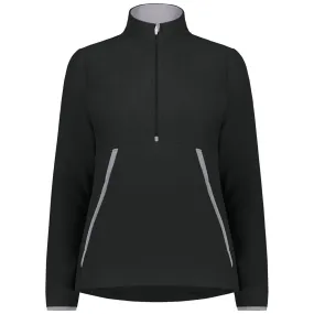 Augusta Sportswear Women's Black Polar-Fleece 1/2 Zip Pullover