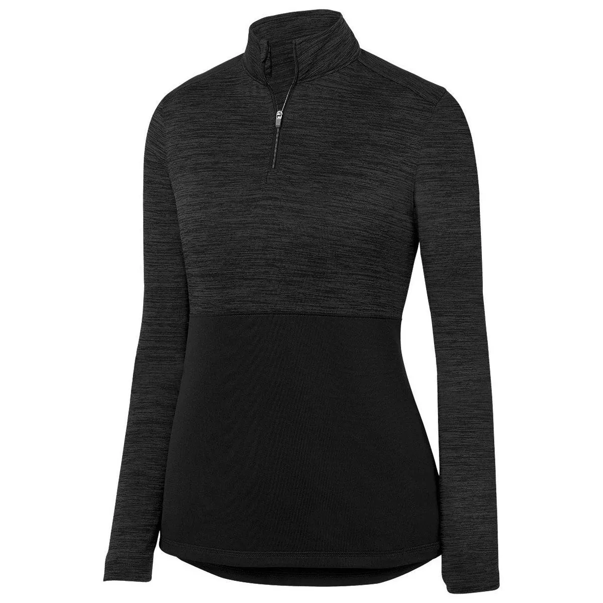 Augusta Women's Black Shadow Tonal Heather Quarter Zip Pullover