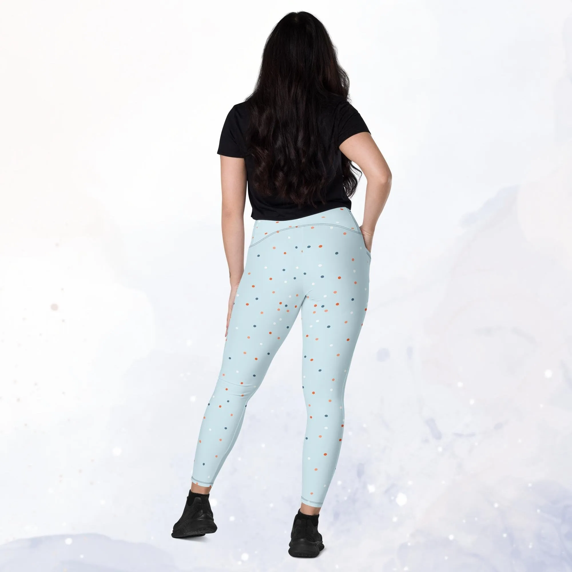 Baby Blue Polka Dot Leggings with pockets