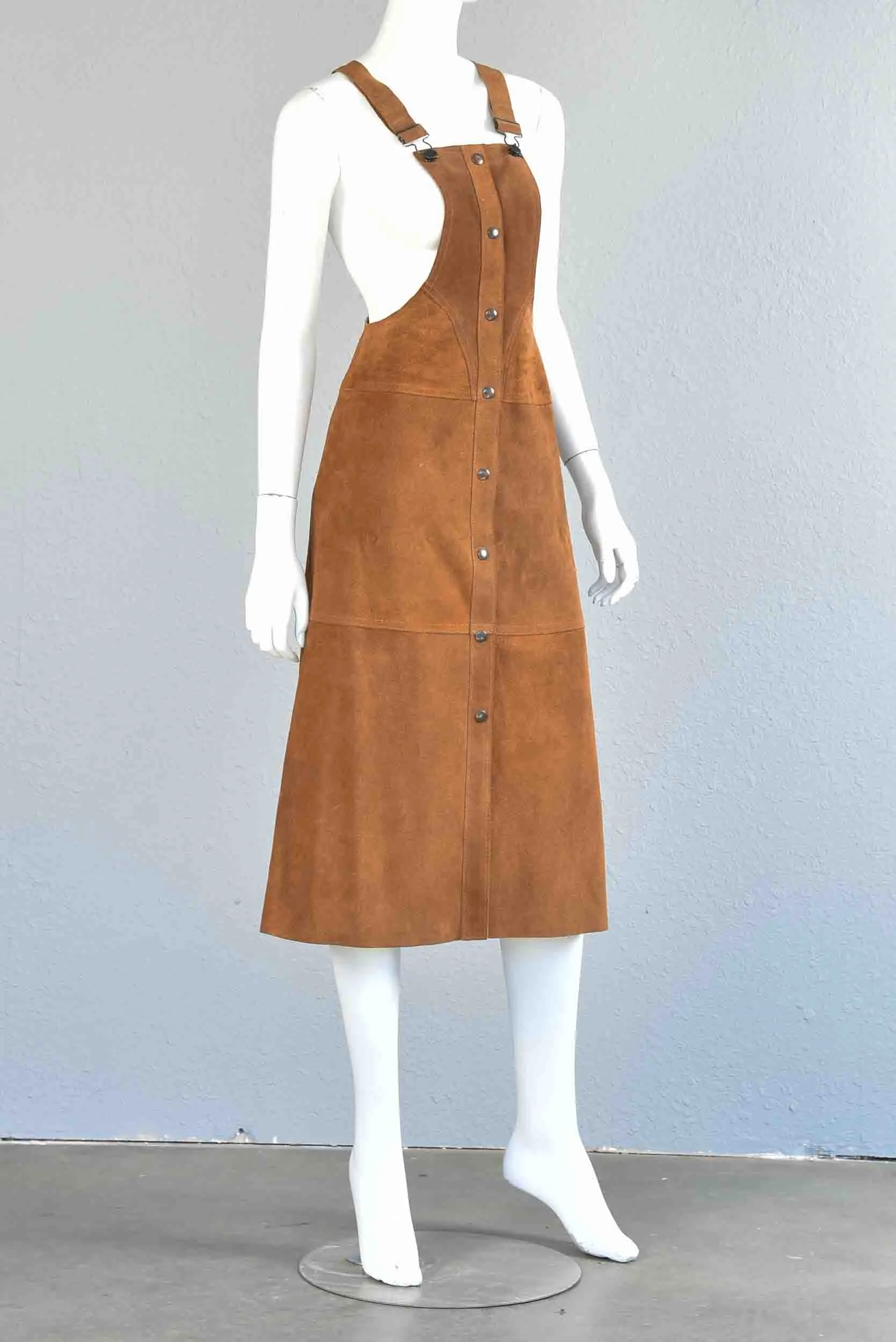 Bagatelle 70s Suede Overall Dress