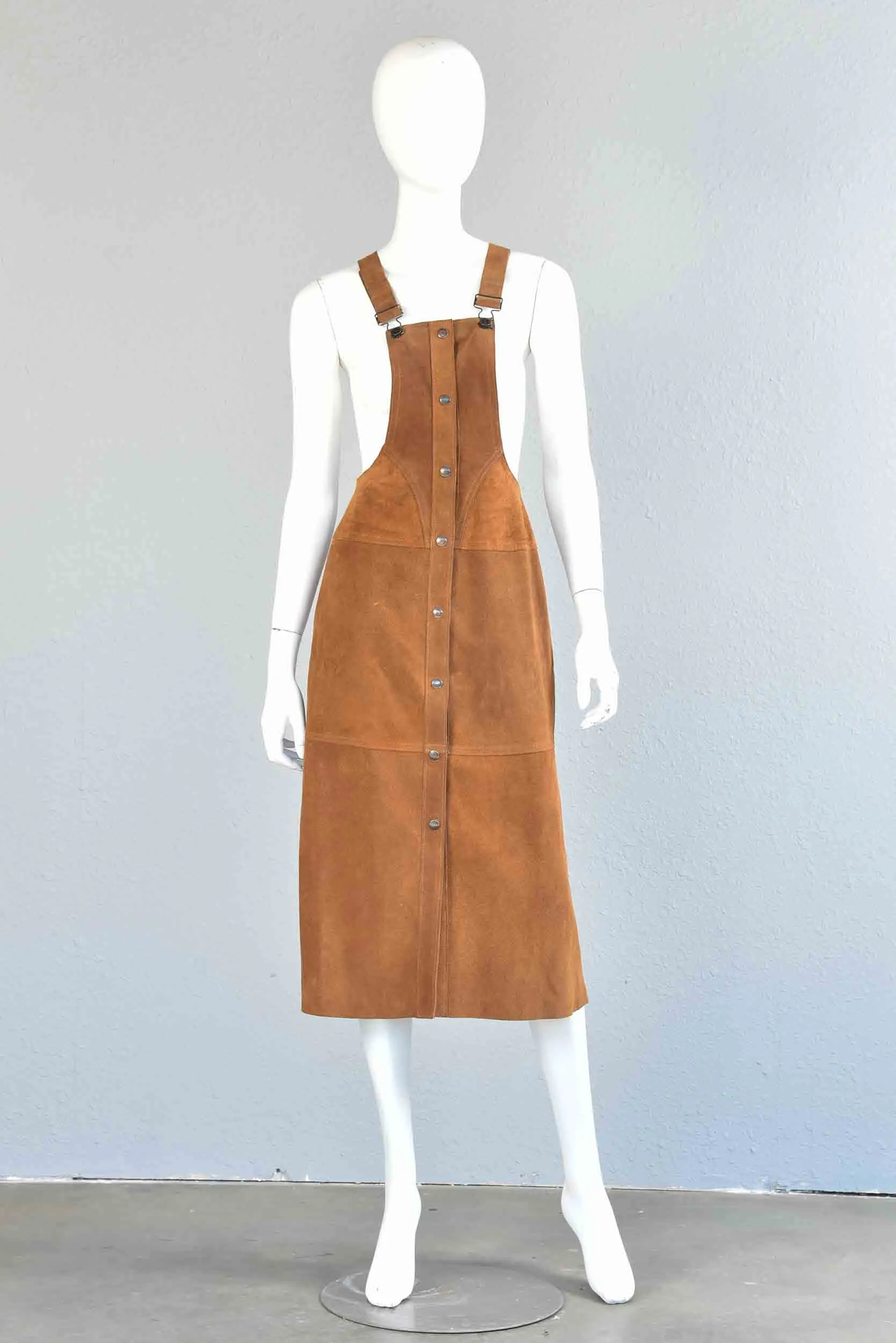 Bagatelle 70s Suede Overall Dress