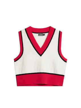 Barbados Knitted Vest / Rose Red