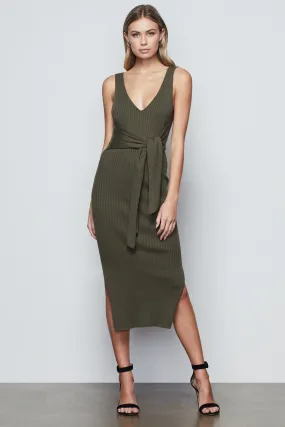 BELTED BODY DRESS | SAGE001