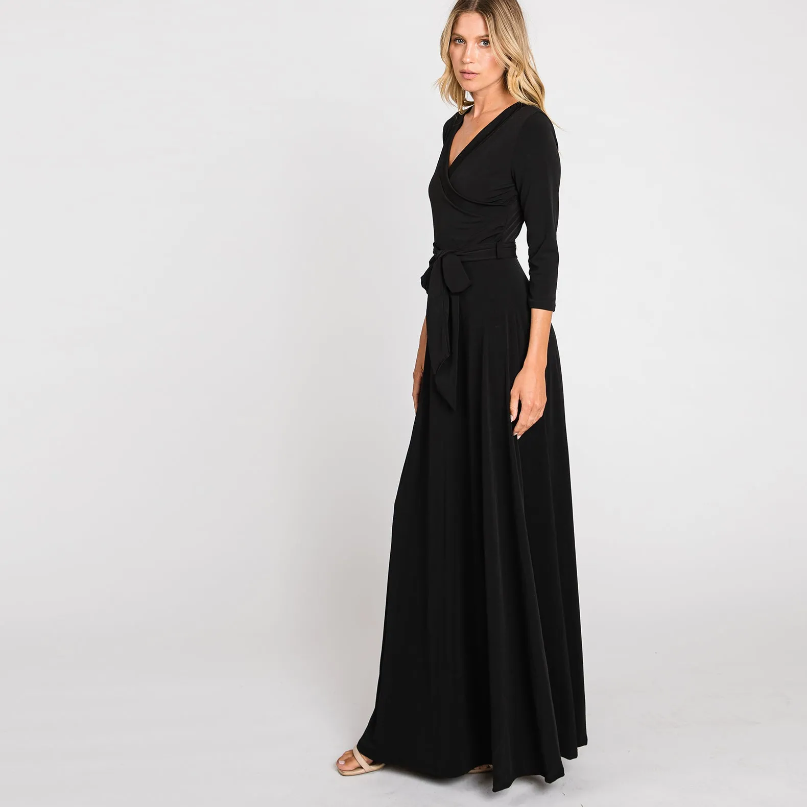 Black Venechia Wrap Dress