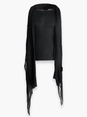 Black Vest With Draping Material