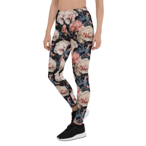 Blue Leaf Carnation Leggings