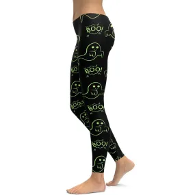 Boo Halloween Ghost Leggings