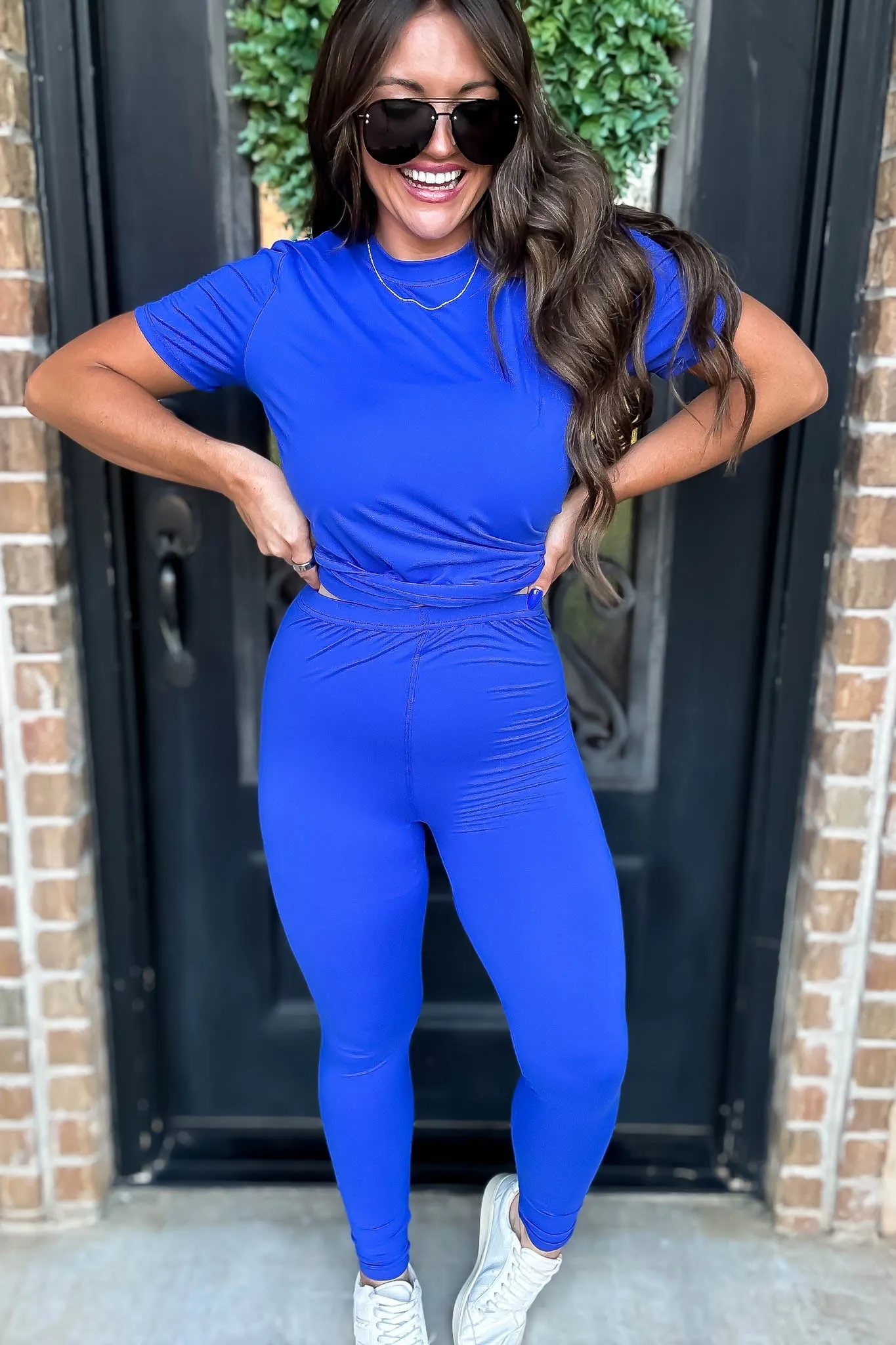 Butter Soft Royal Blue Brushed Casual Leggings Set