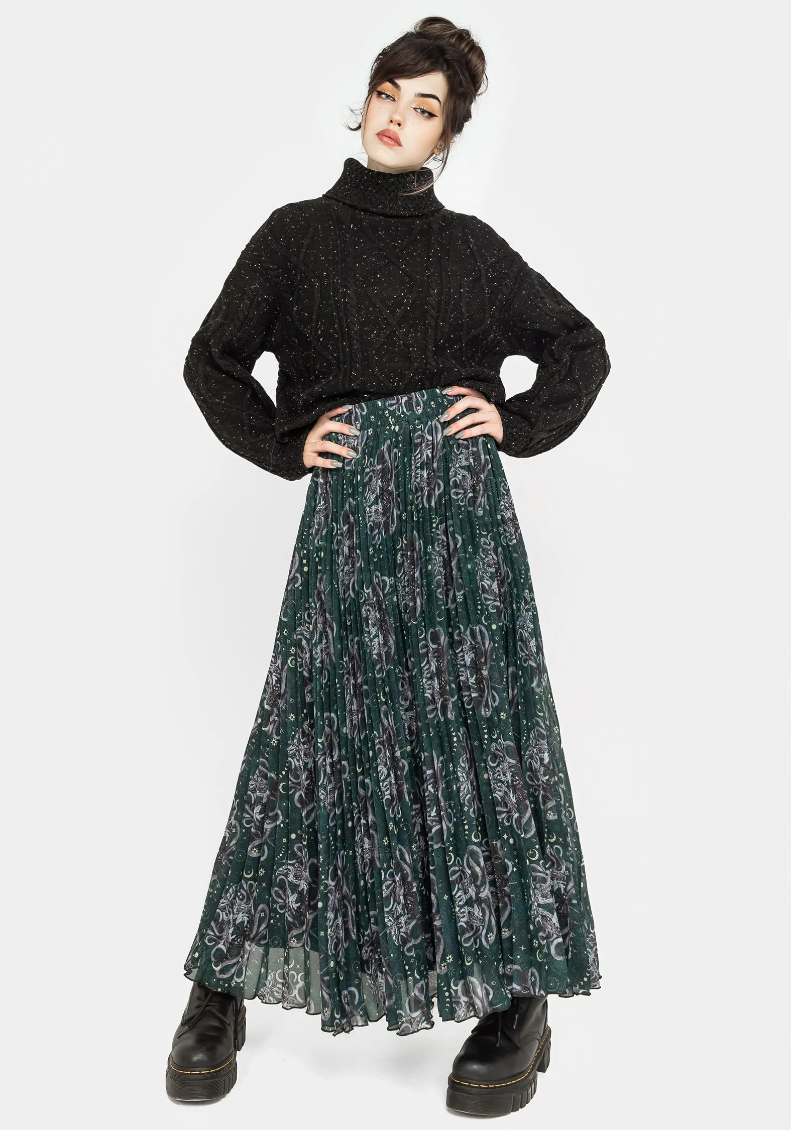 Cailleach Pleated Maxi Skirt