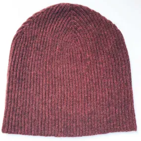 Cashmere Beanie Medina Spice Red Ribbed