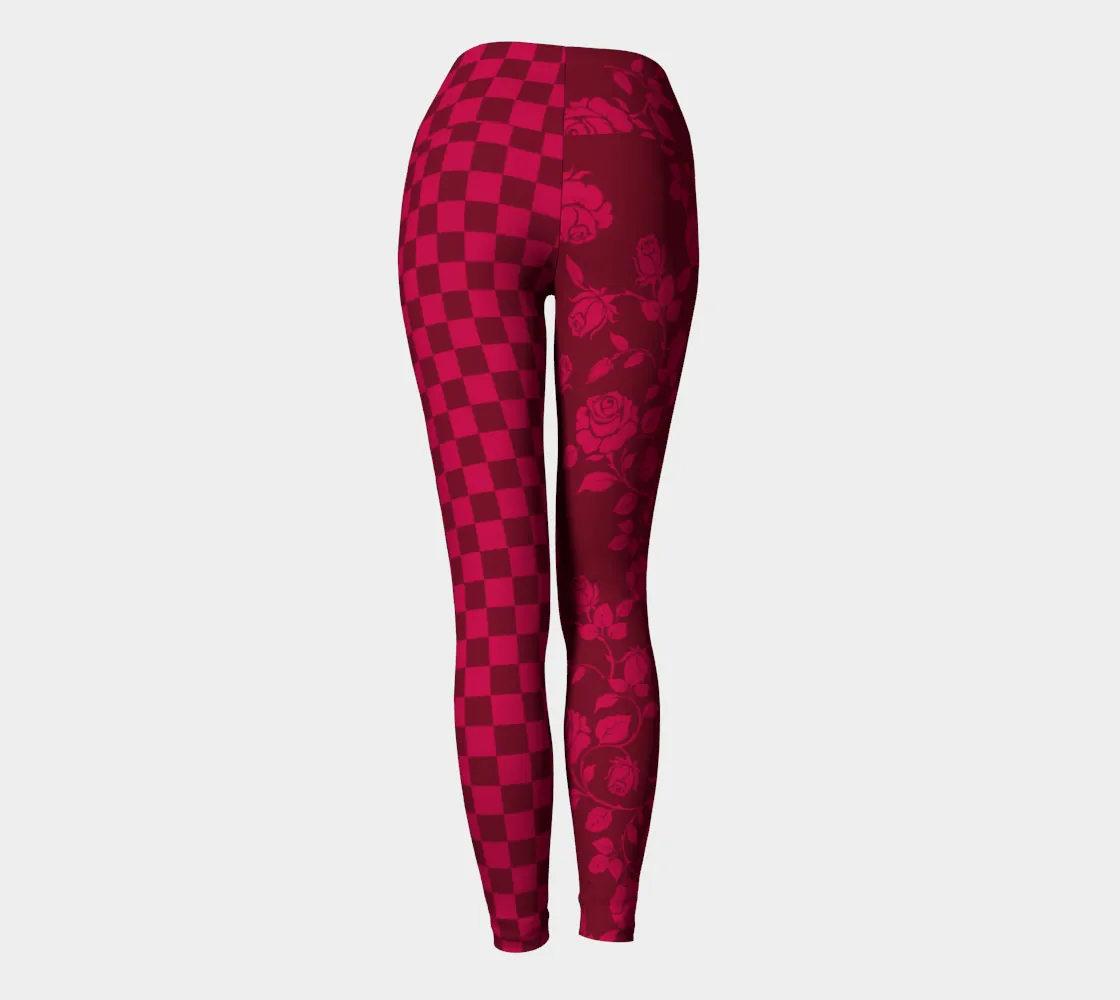 Check Roses Yoga Leggings