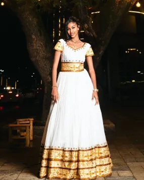 Chic Handmade Traditional Ethiopian Dress: with Complicated and Colorful Habesha Dress Vibrant Habesha Kemis