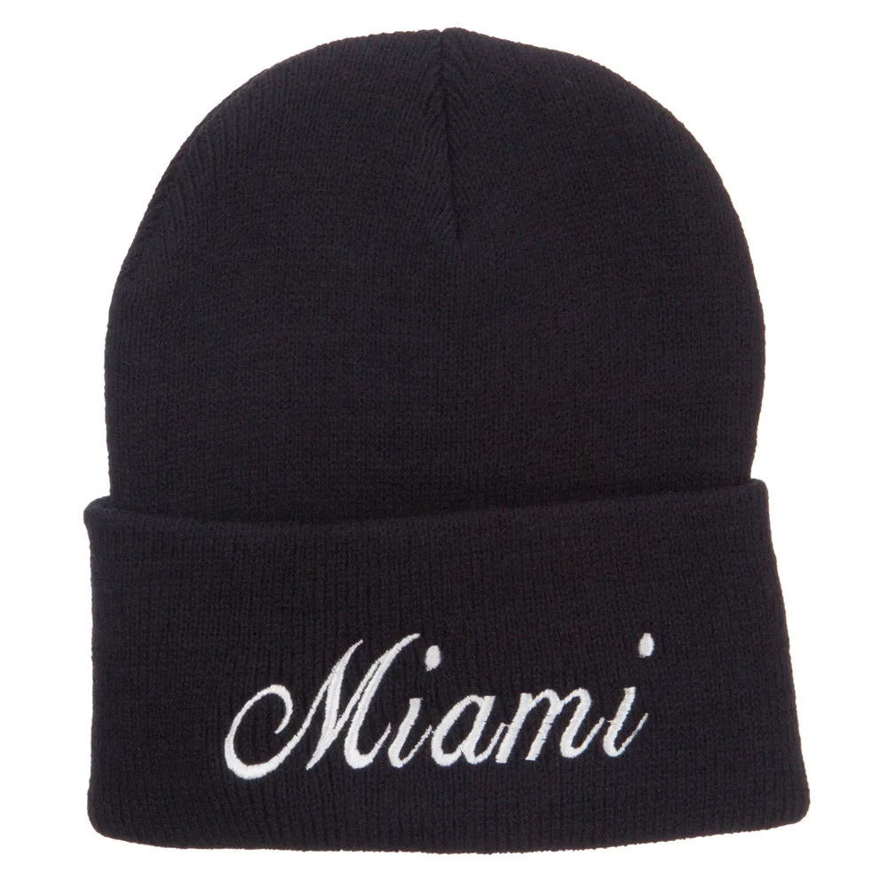 City of Miami Embroidered Long Beanie