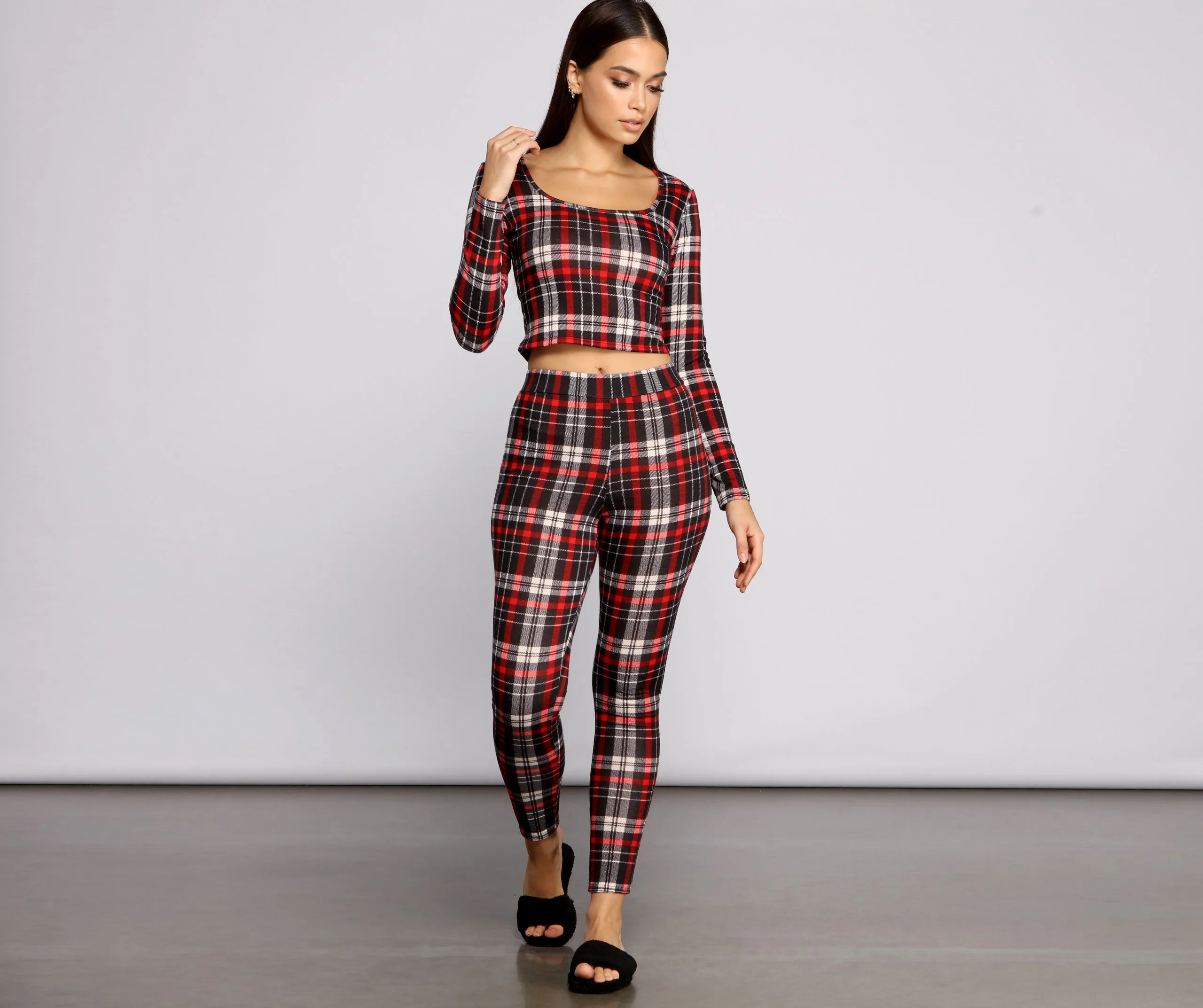 Classic Plaid Pajama Crop Top