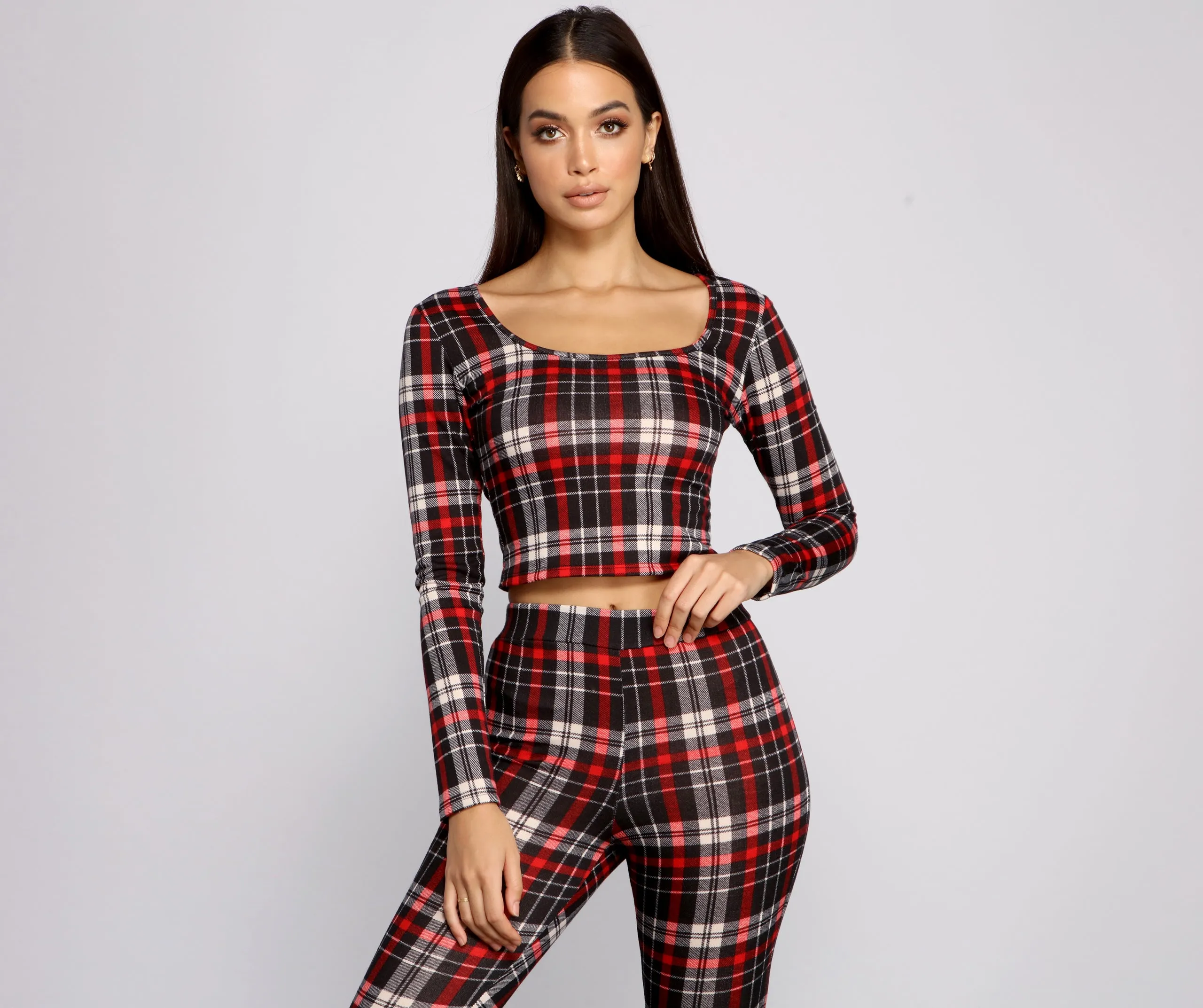 Classic Plaid Pajama Crop Top