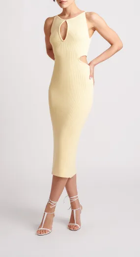 CLAUDIA ribbed-knit cutout dress