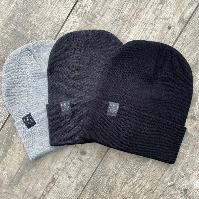 Cuff Knit Beanie: HEATHER GRAY