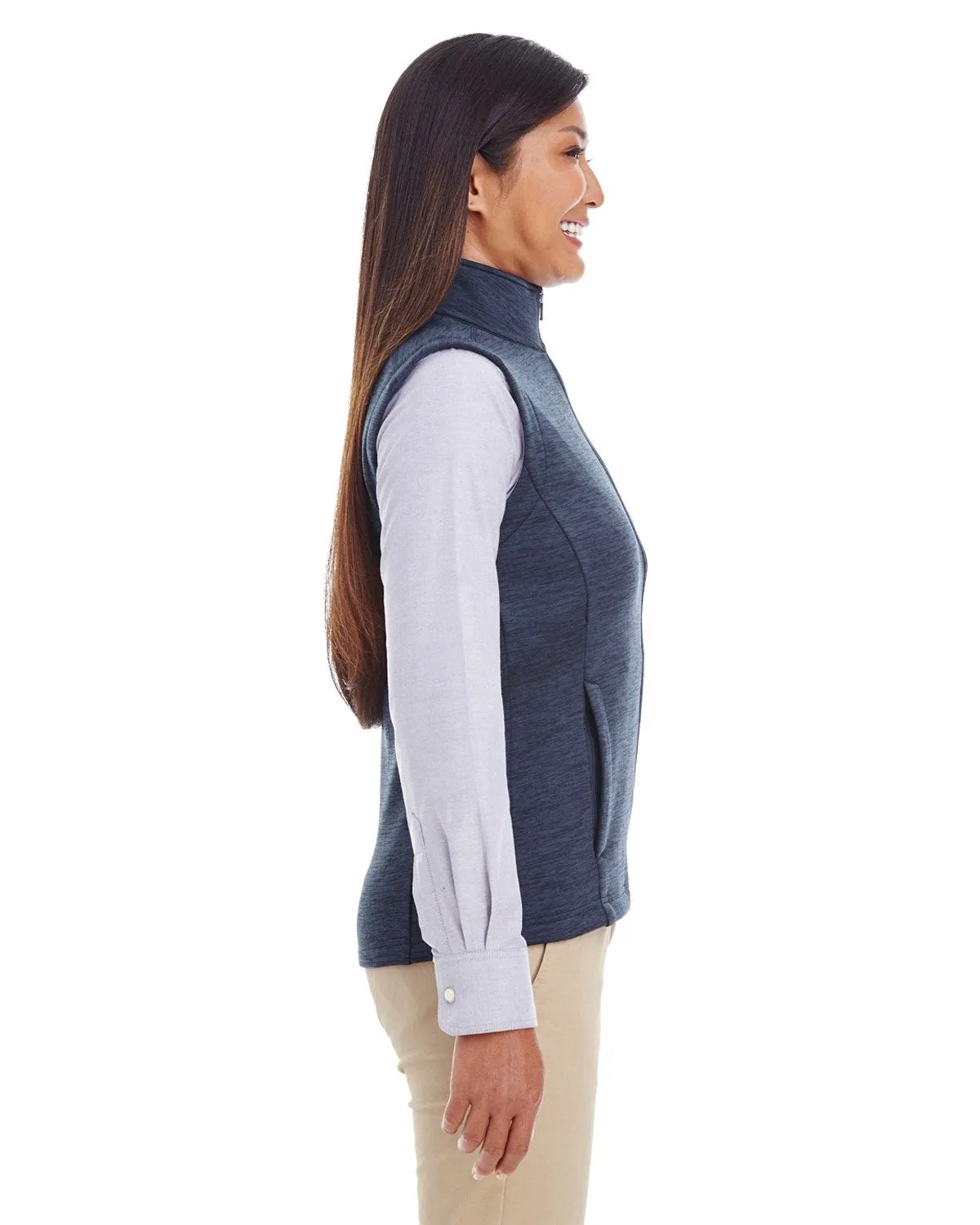 Devon & Jones Ladies' Newbury Mélange Fleece Vest DG797W