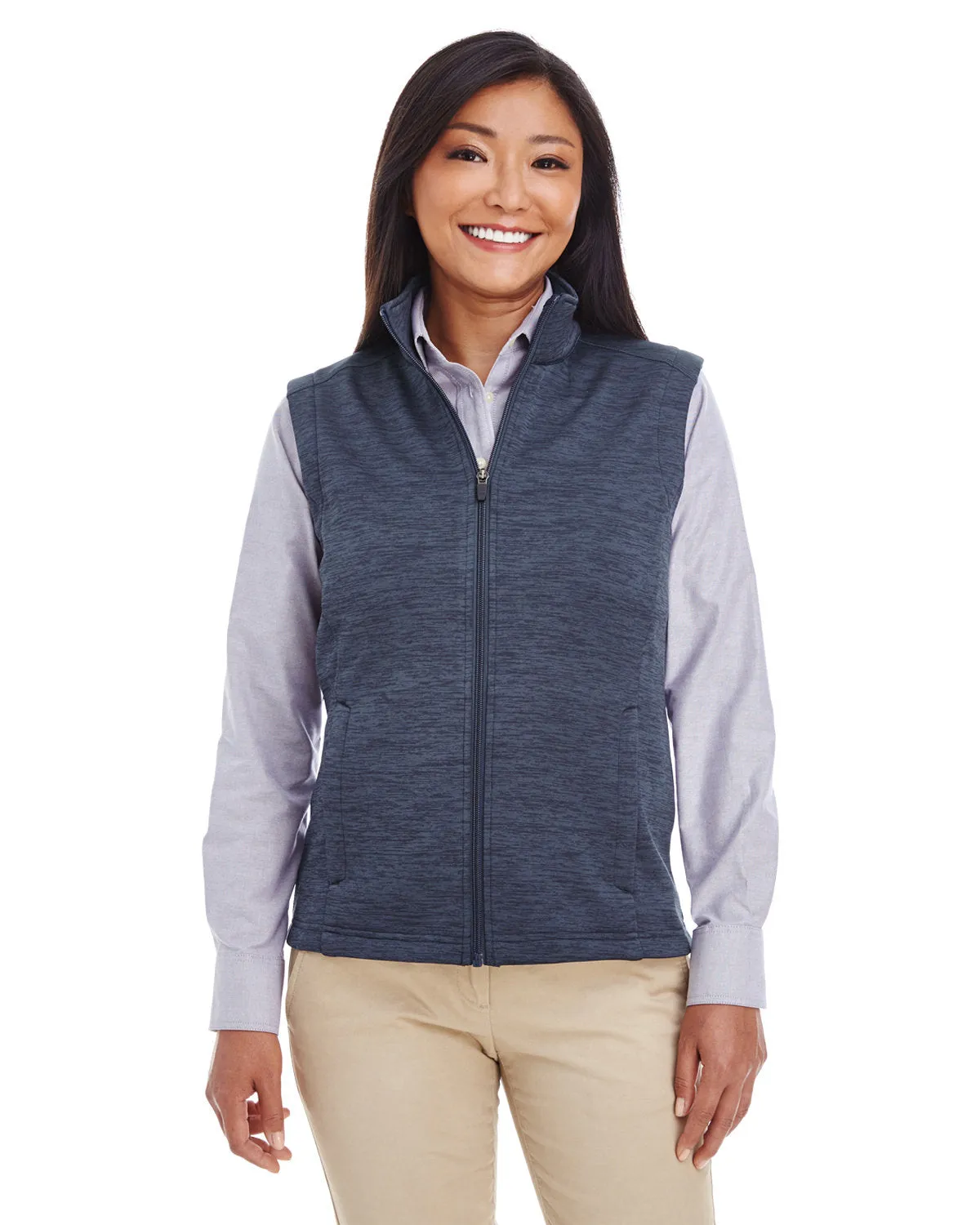 Devon & Jones Ladies' Newbury Mélange Fleece Vest DG797W