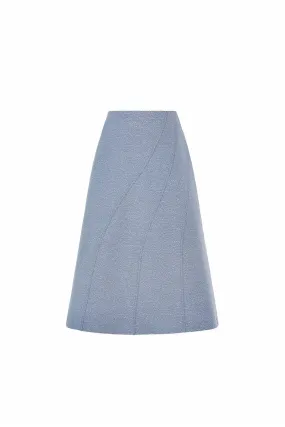 Doan A-line Flared Ribbed Burlap Midi Skirt