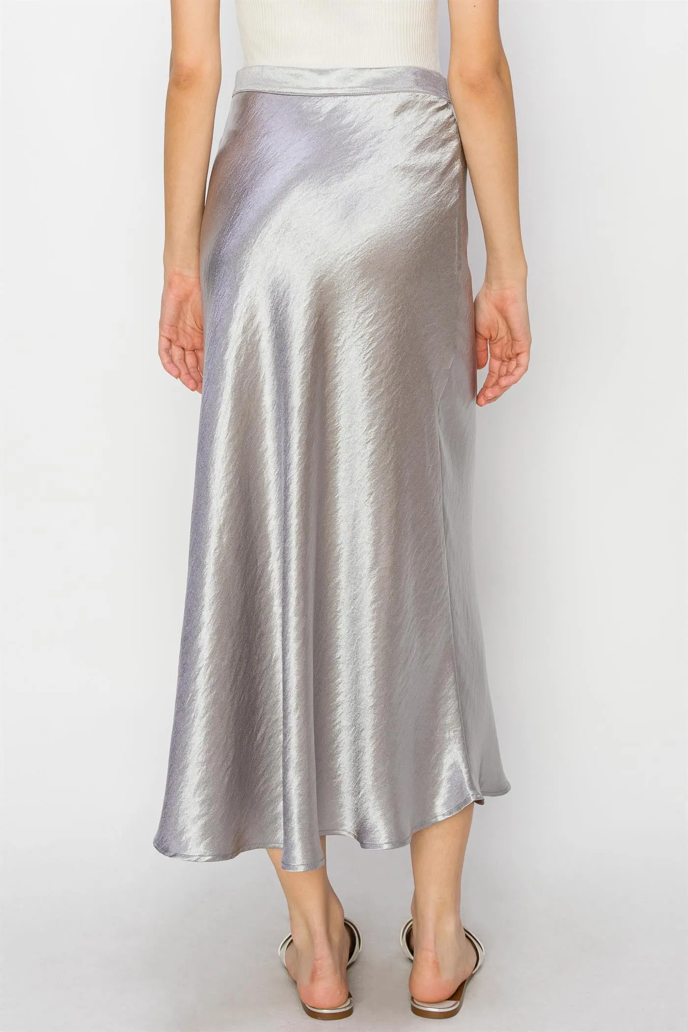 DZ24A853-Satin Midi Skirt