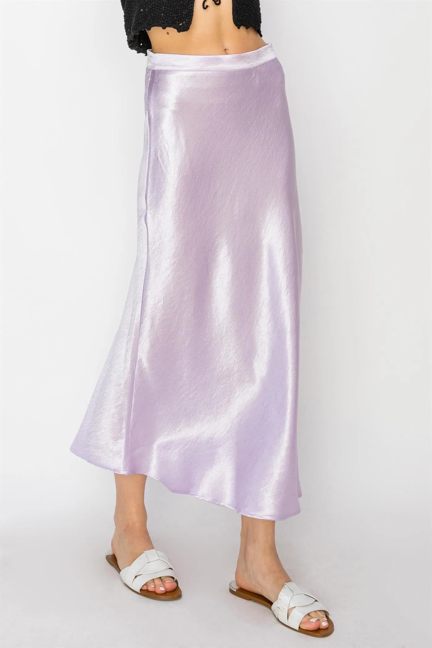 DZ24A853-Satin Midi Skirt