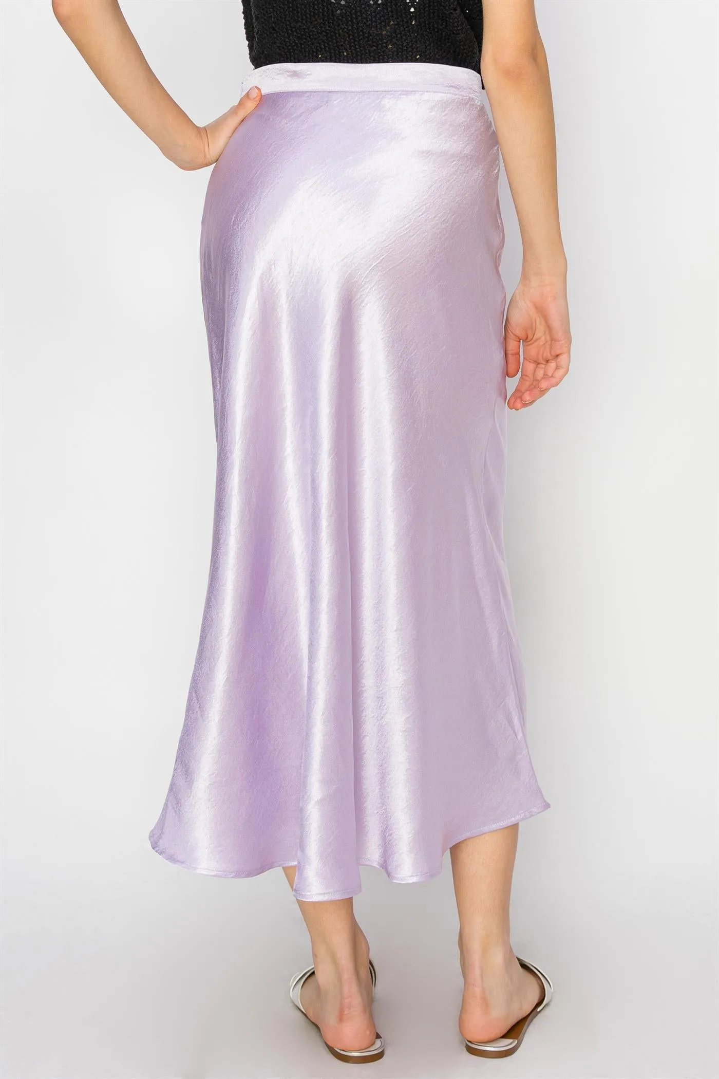 DZ24A853-Satin Midi Skirt