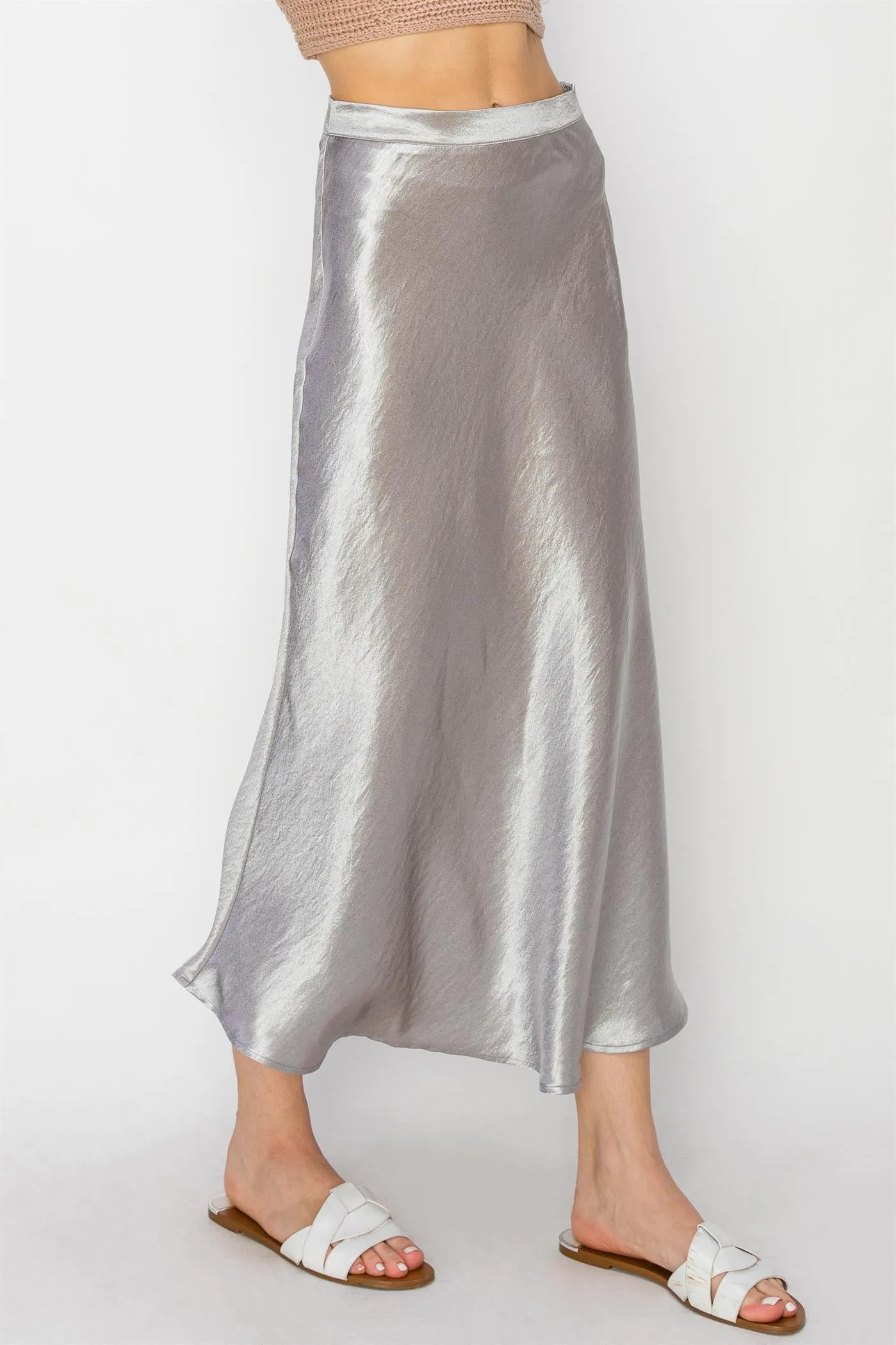 DZ24A853-Satin Midi Skirt