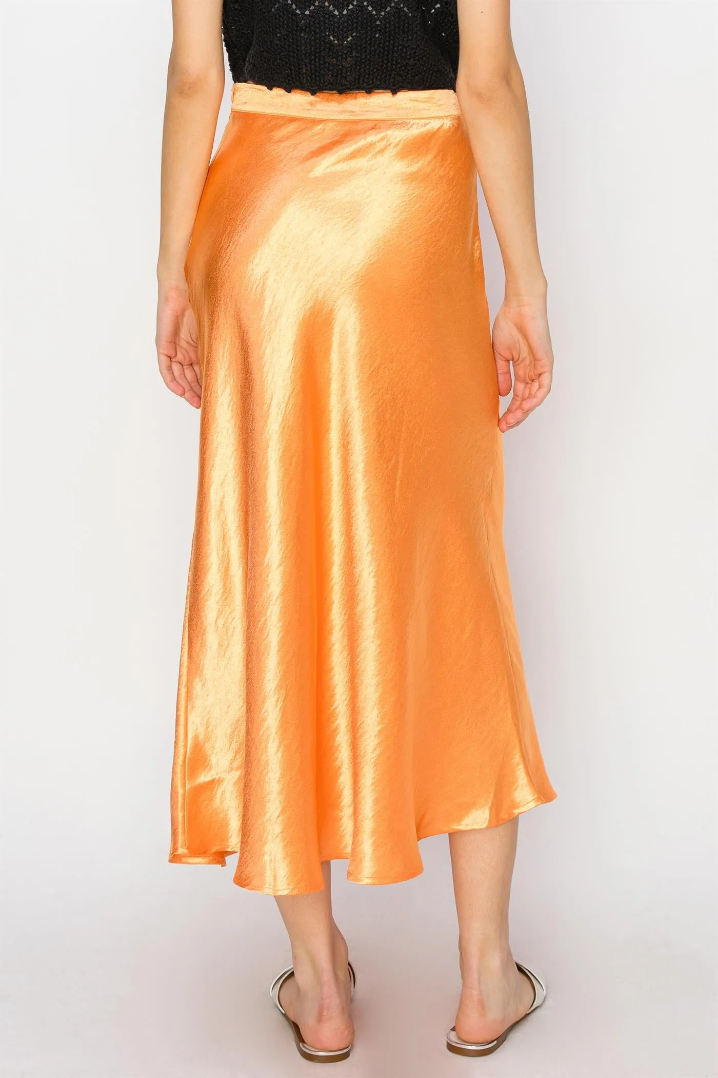 DZ24A853-Satin Midi Skirt