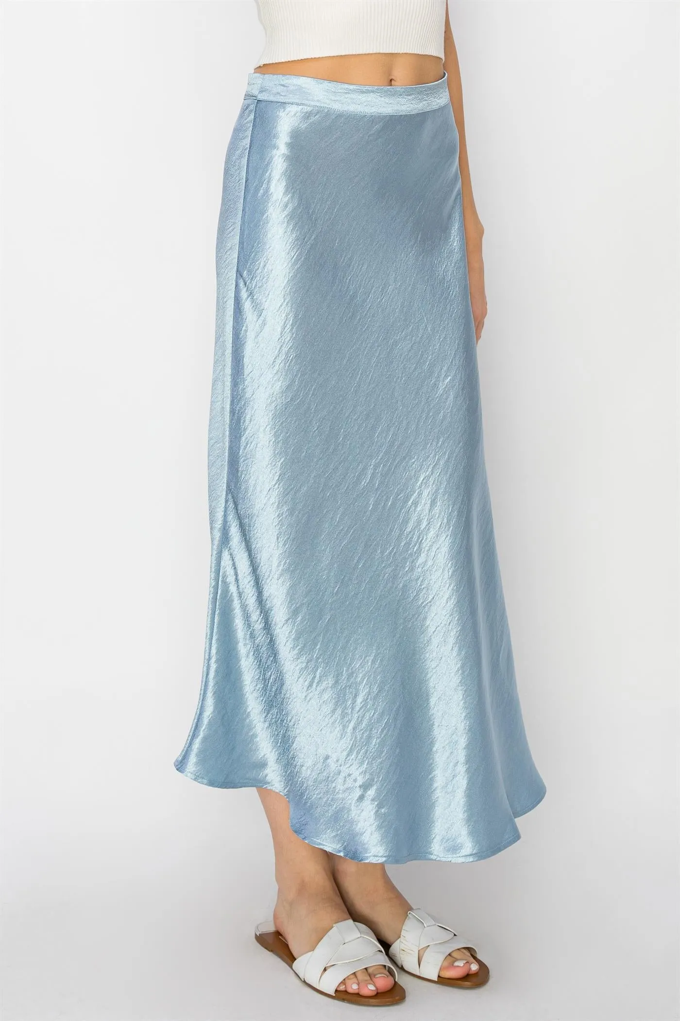 DZ24A853-Satin Midi Skirt