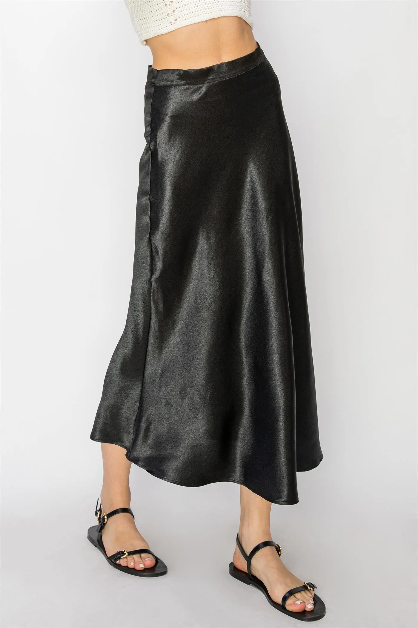 DZ24A853-Satin Midi Skirt