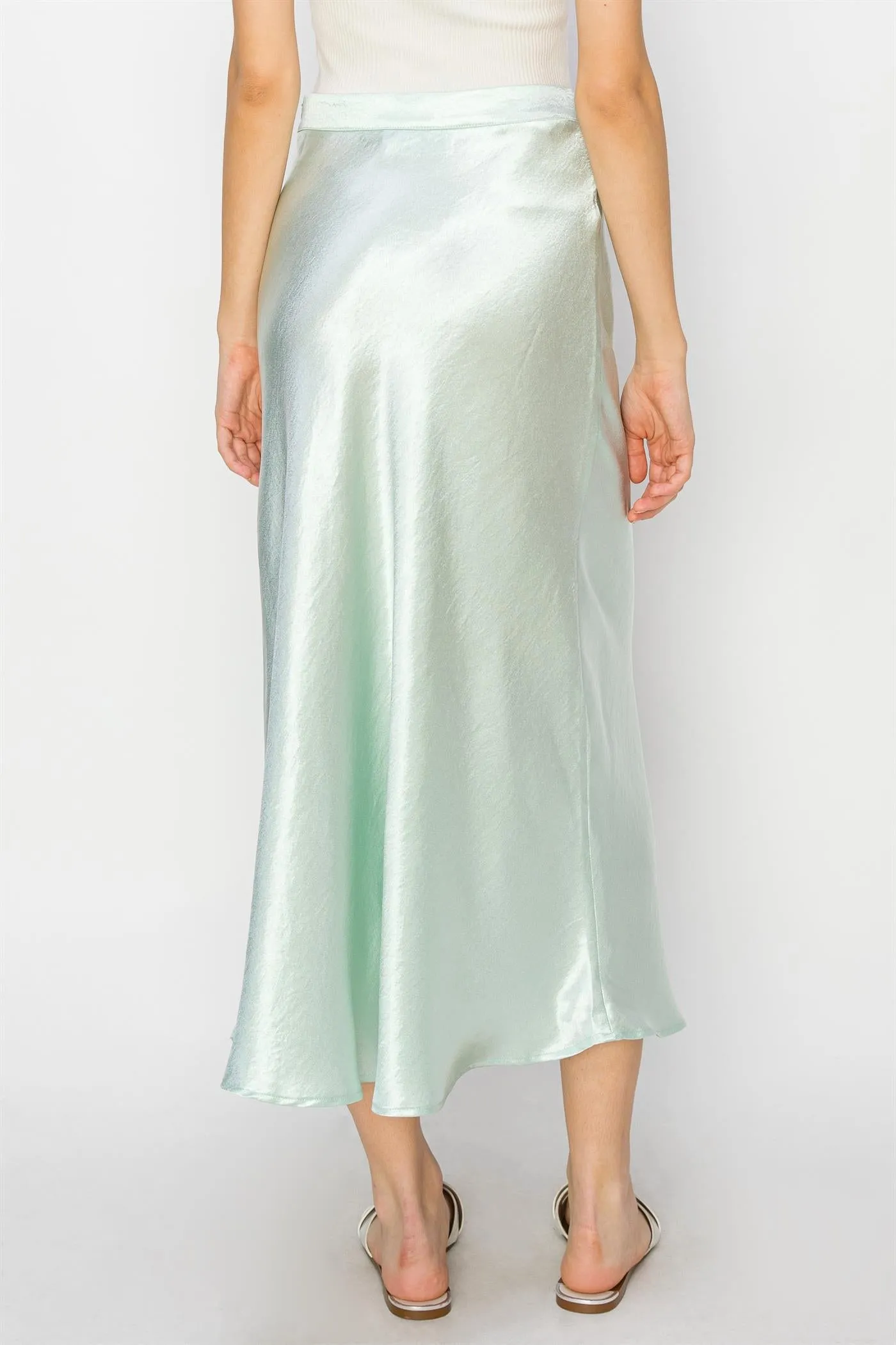 DZ24A853-Satin Midi Skirt