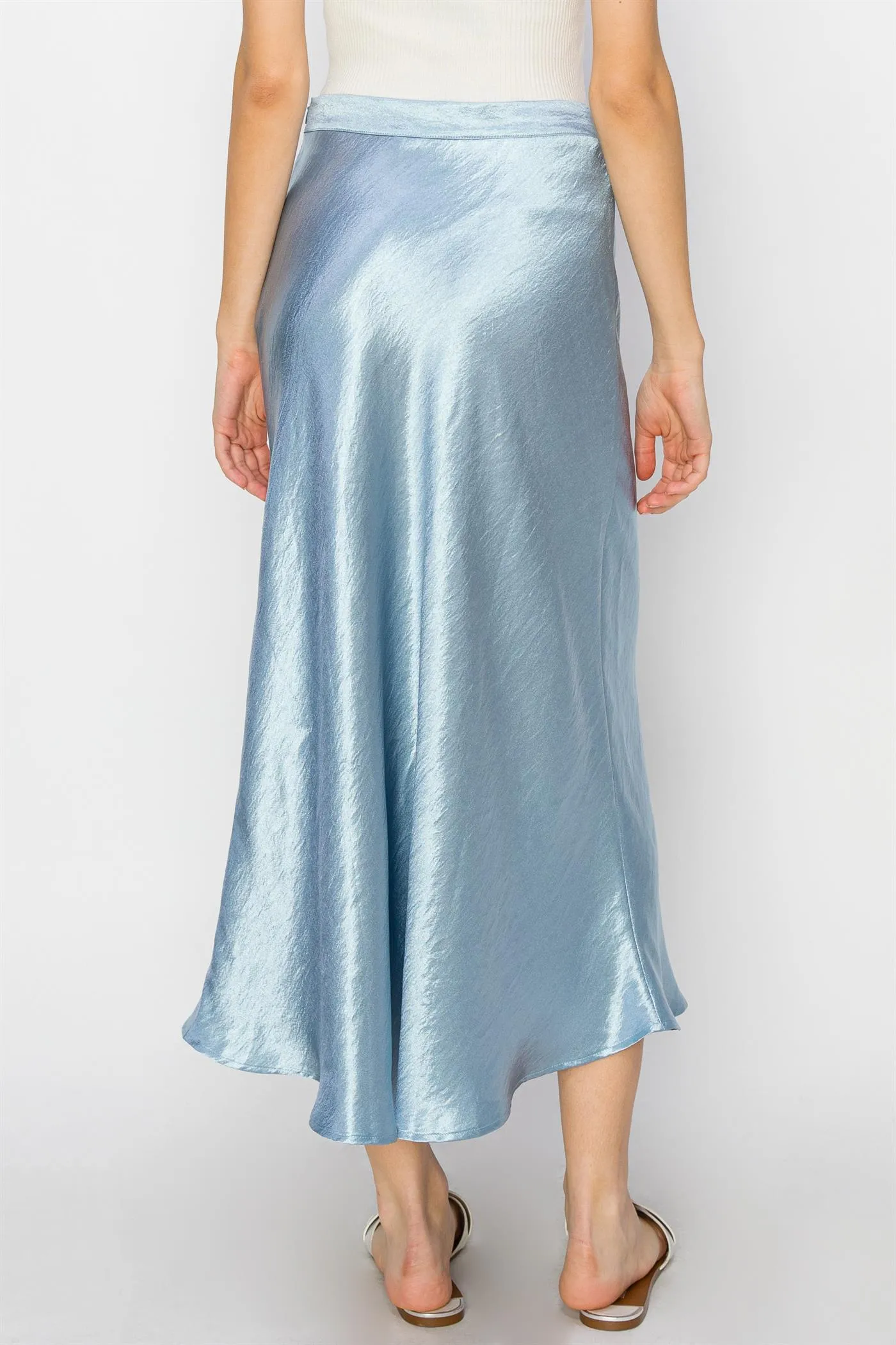 DZ24A853-Satin Midi Skirt