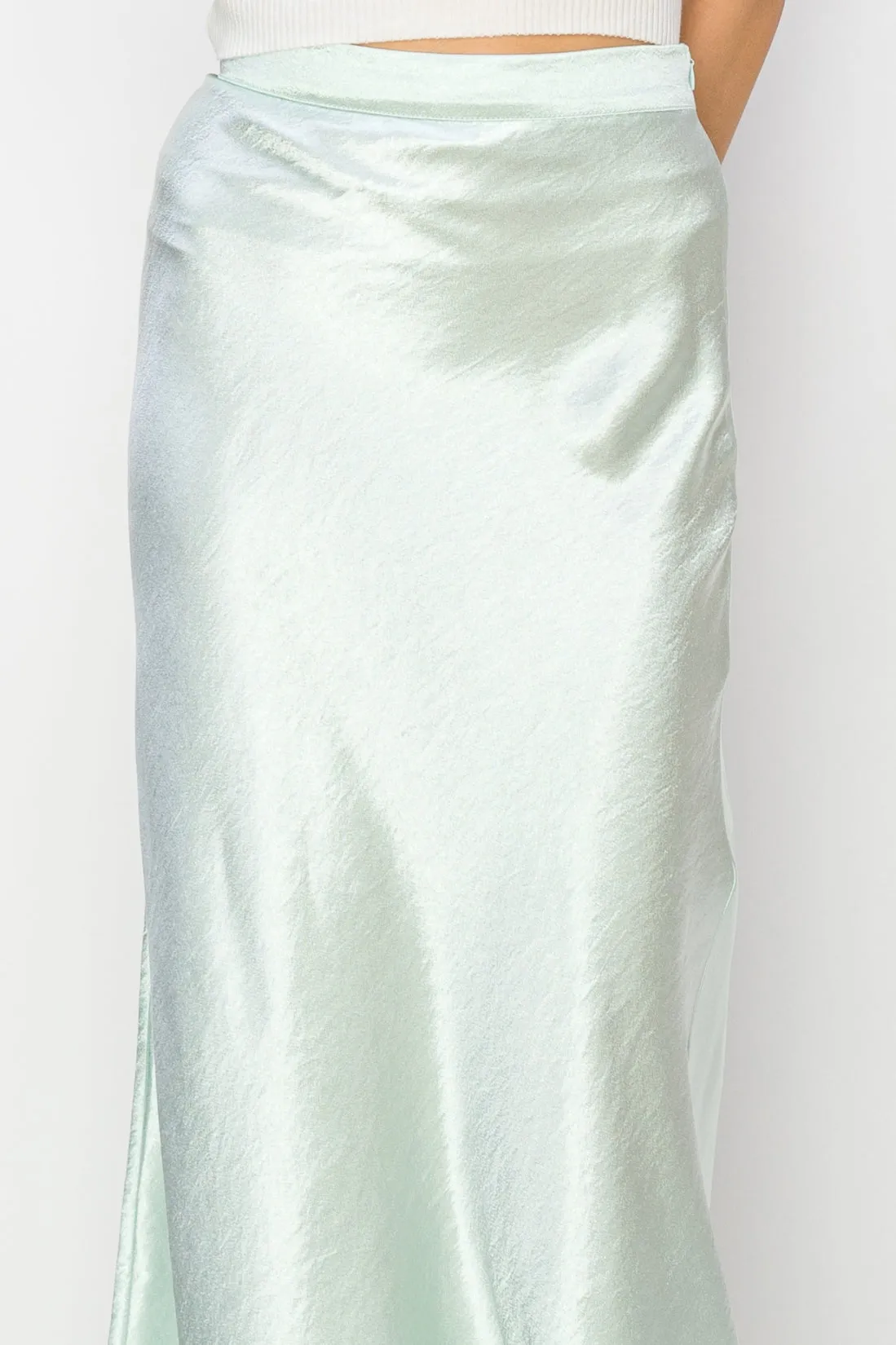 DZ24A853-Satin Midi Skirt