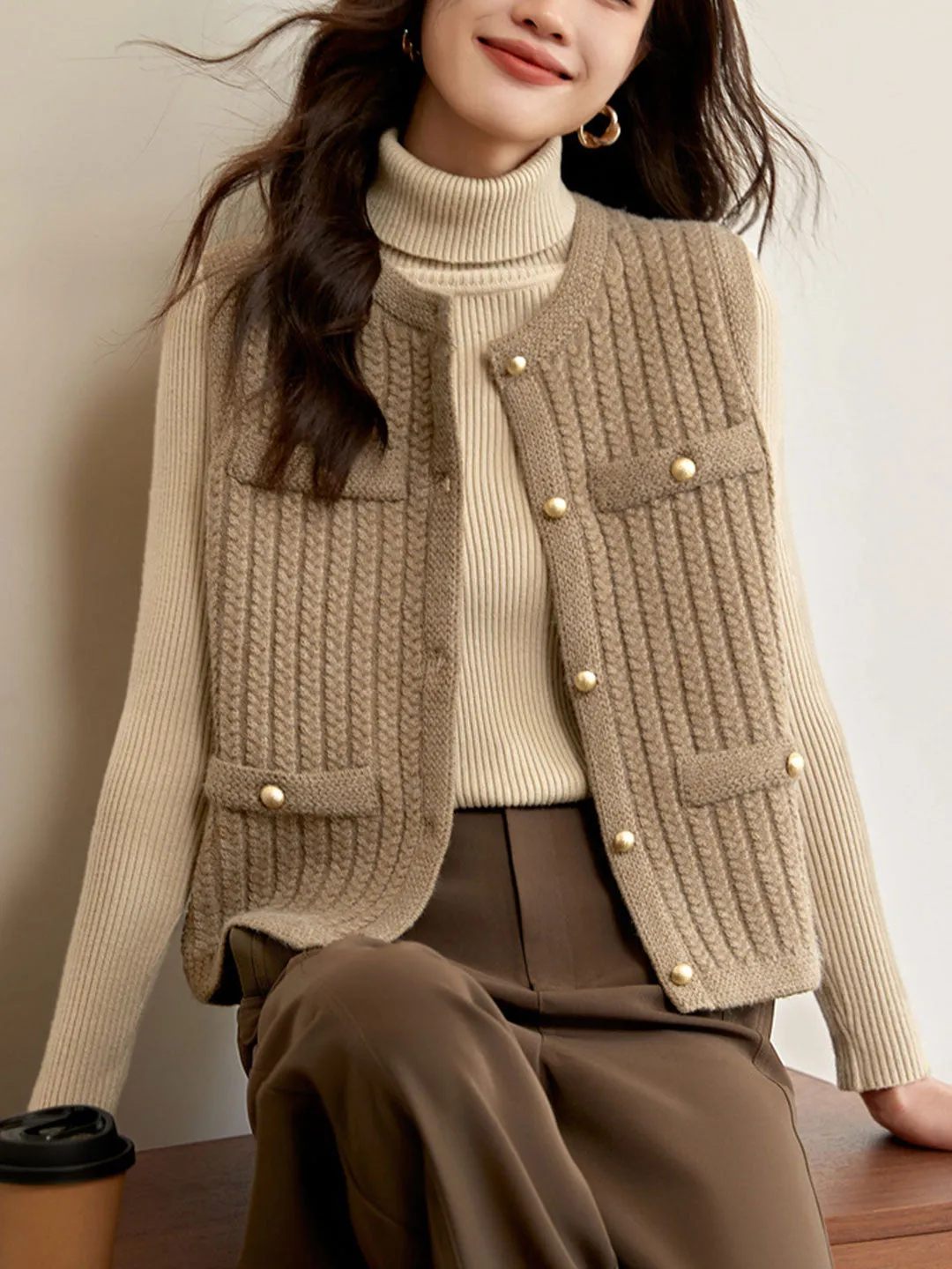 Ella Casual Knitted Vest Sweater