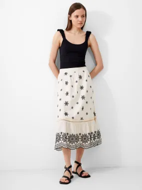 Embroidered Felicity Midi Skirt