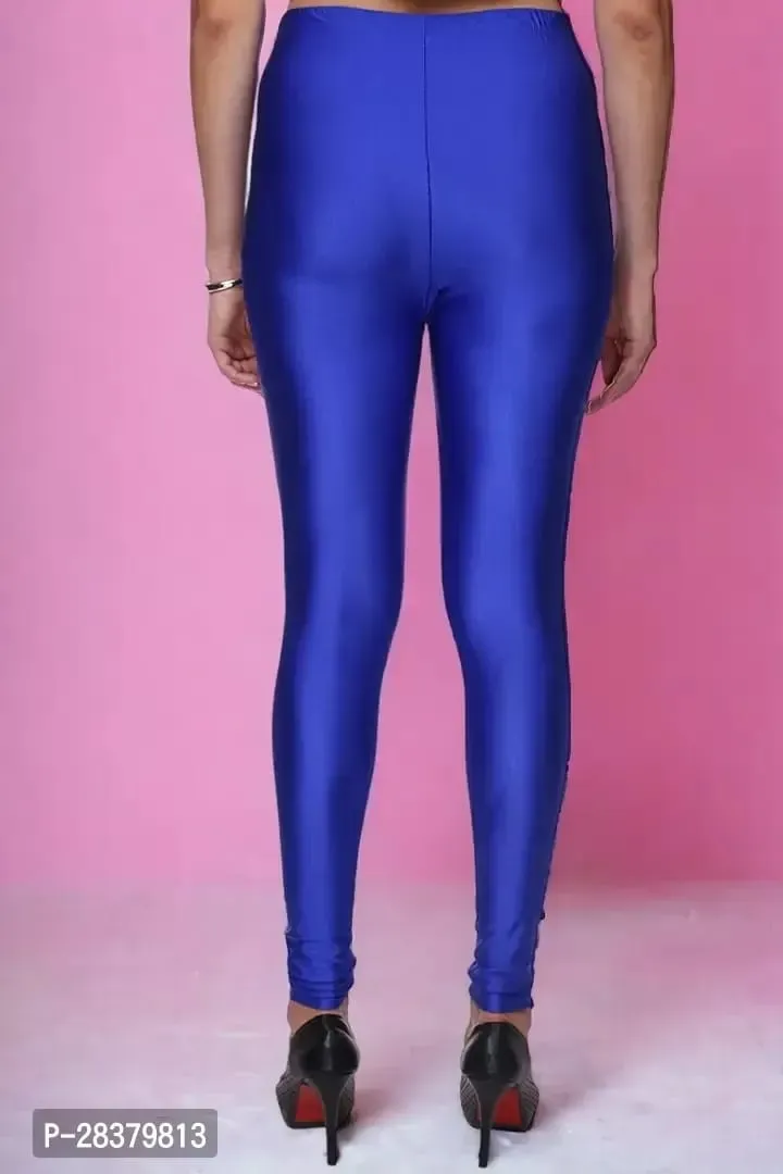 Fabulous Royal Blue Lycra Solid Leggings For Women