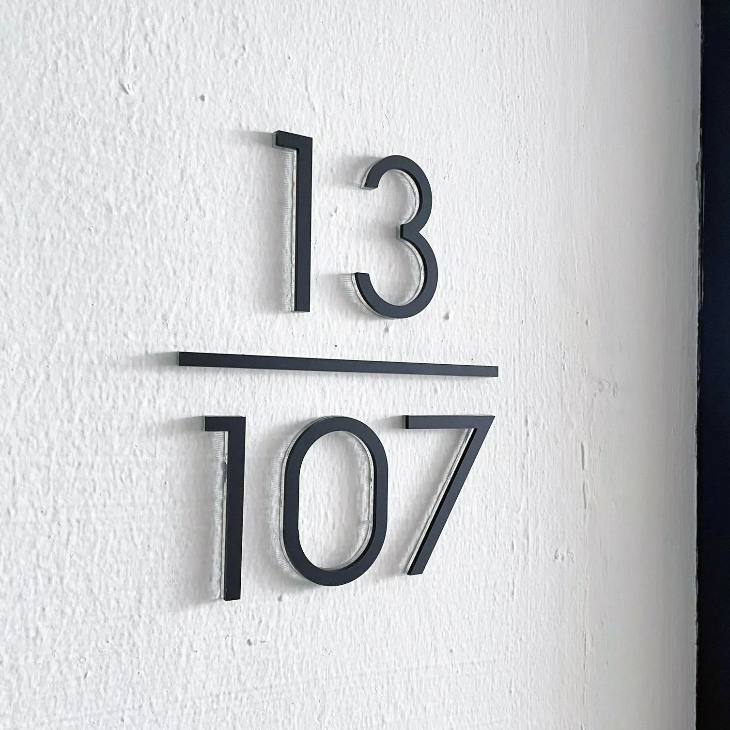 Floating Minimalist Unit Number Signage